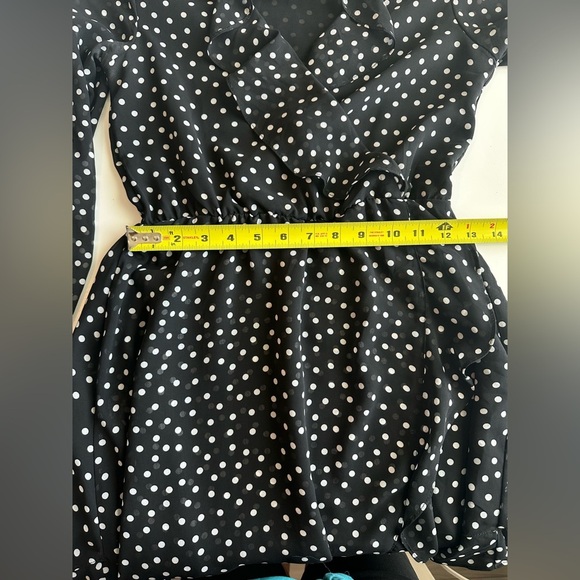 H&M Black Dress with White Dots DIVIDED Size 6 - Picture 7 of 9